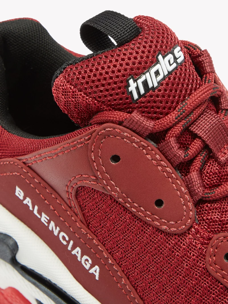 Triple S leather and mesh trainers
