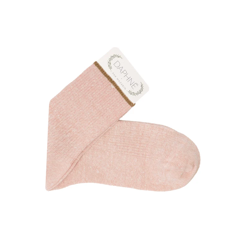 Socquettes | Rose pâle - Lin & Coton