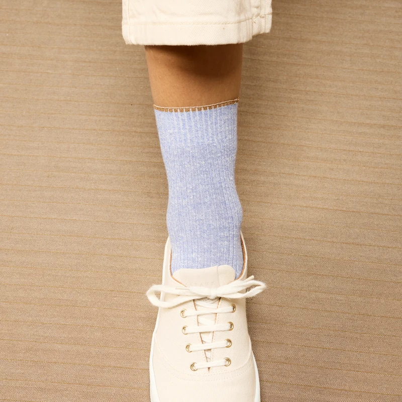 Socquettes | Bleu ciel - Lin & Coton