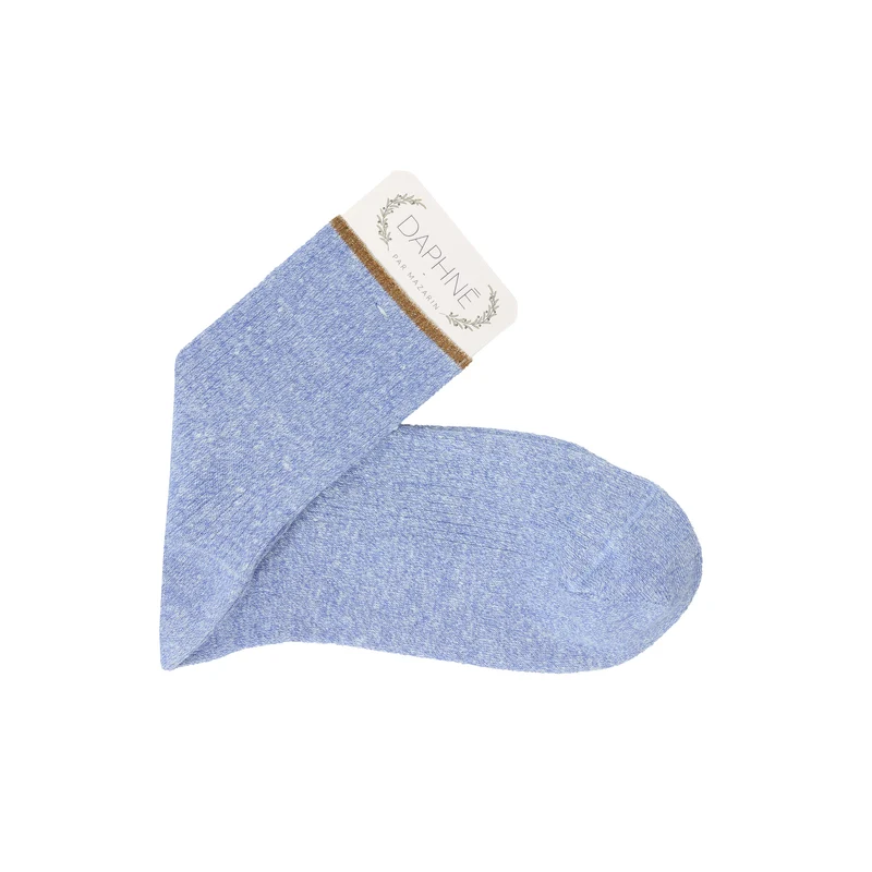 Socquettes | Bleu ciel - Lin & Coton