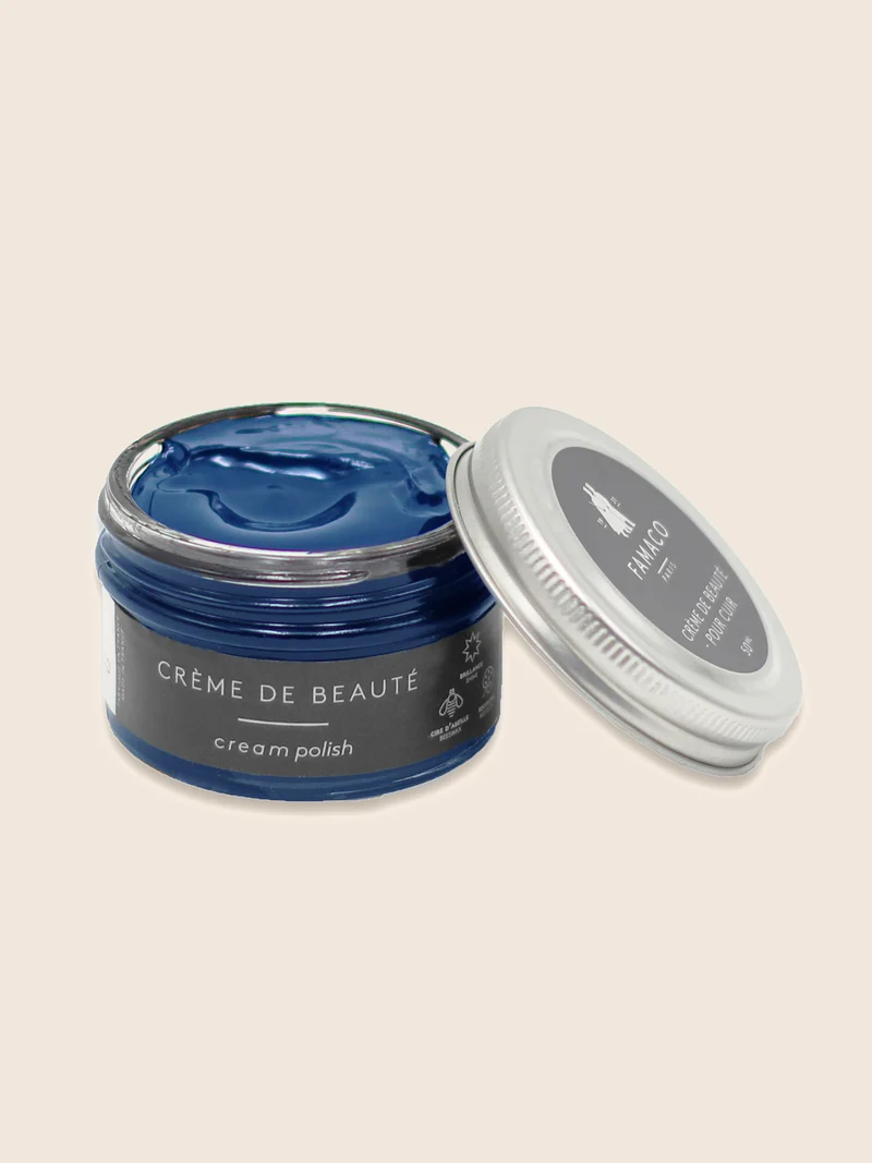 Cirage cuir bleu marine