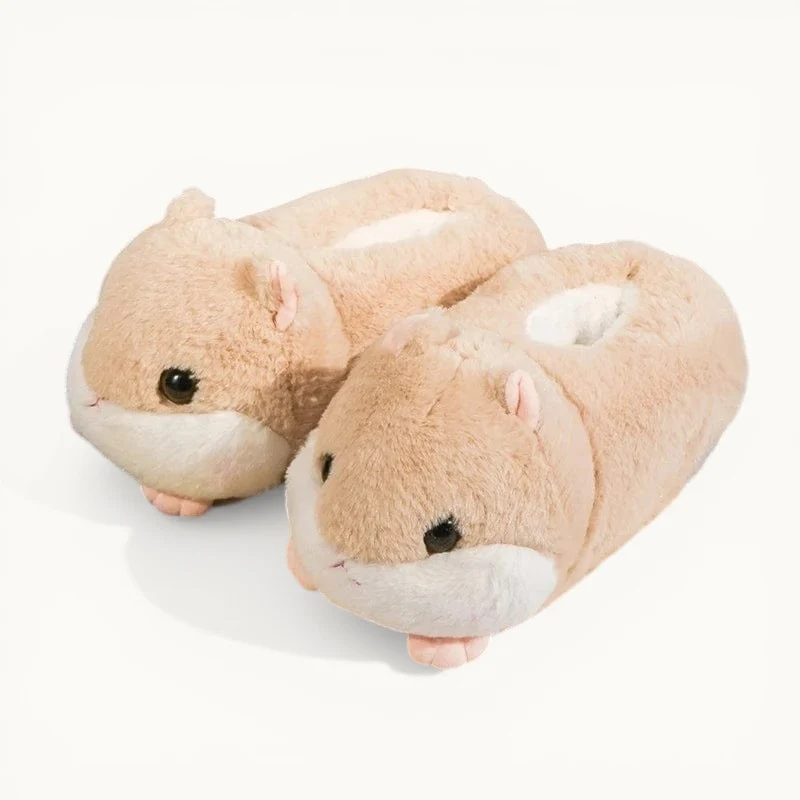 Chaussons Hamster Crème Kawaii