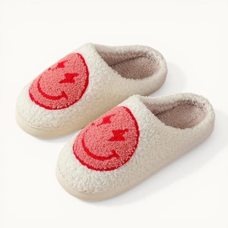Chausson smiley rouge