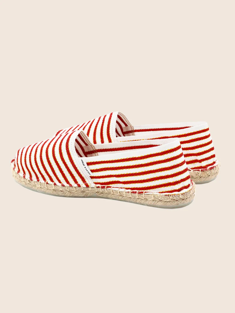 Espadrilles toile coton rouge & doré