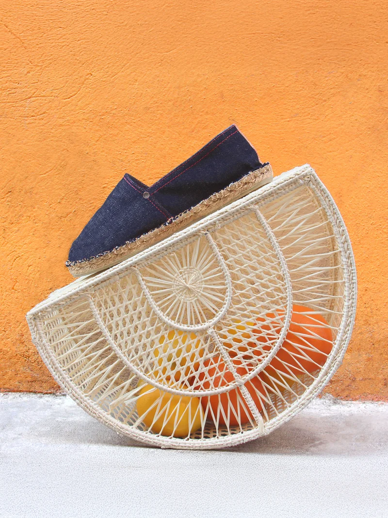 Espadrilles toile jean en chanvre bleu