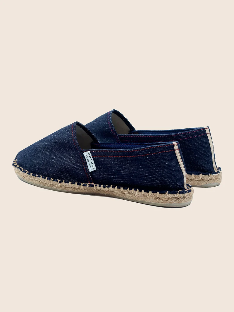 Espadrilles toile jean en chanvre bleu