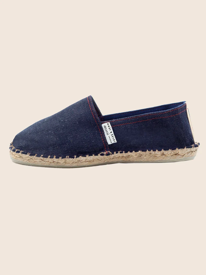 Espadrilles toile jean en chanvre bleu