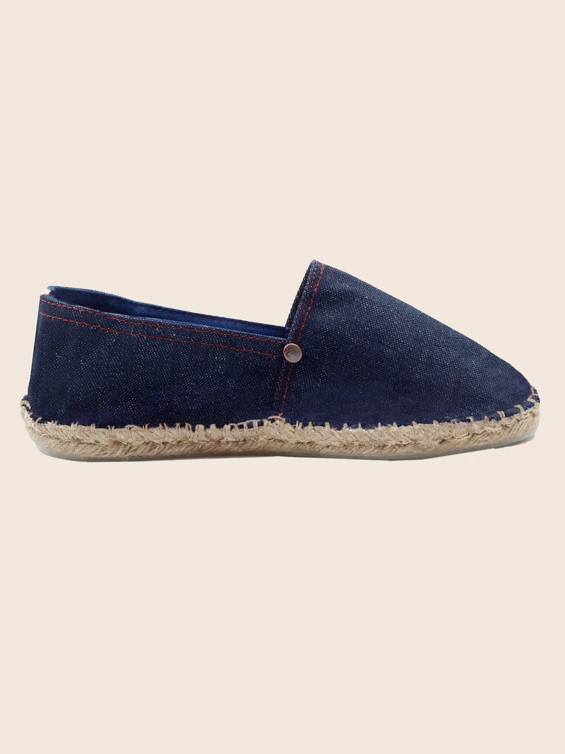 Espadrilles toile jean en chanvre bleu