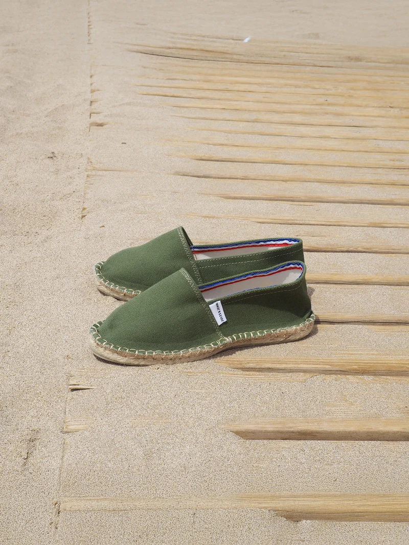 Espadrilles toile coton recyclé kaki
