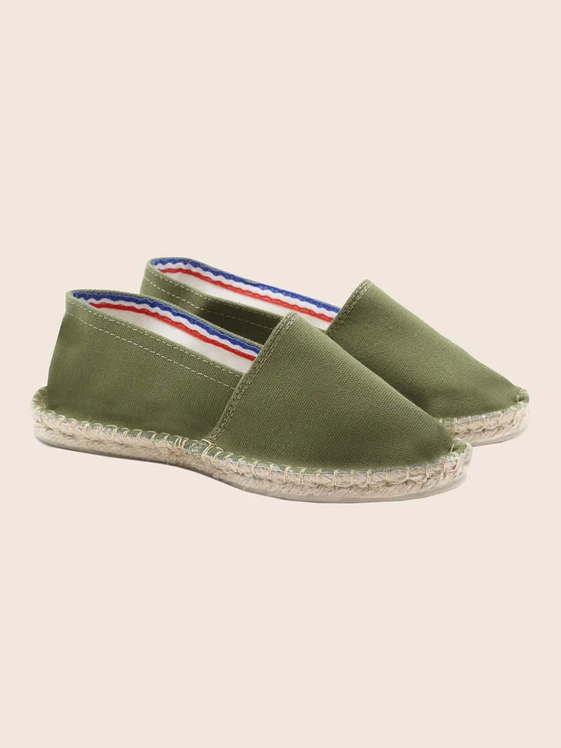 Espadrilles toile coton recyclé kaki