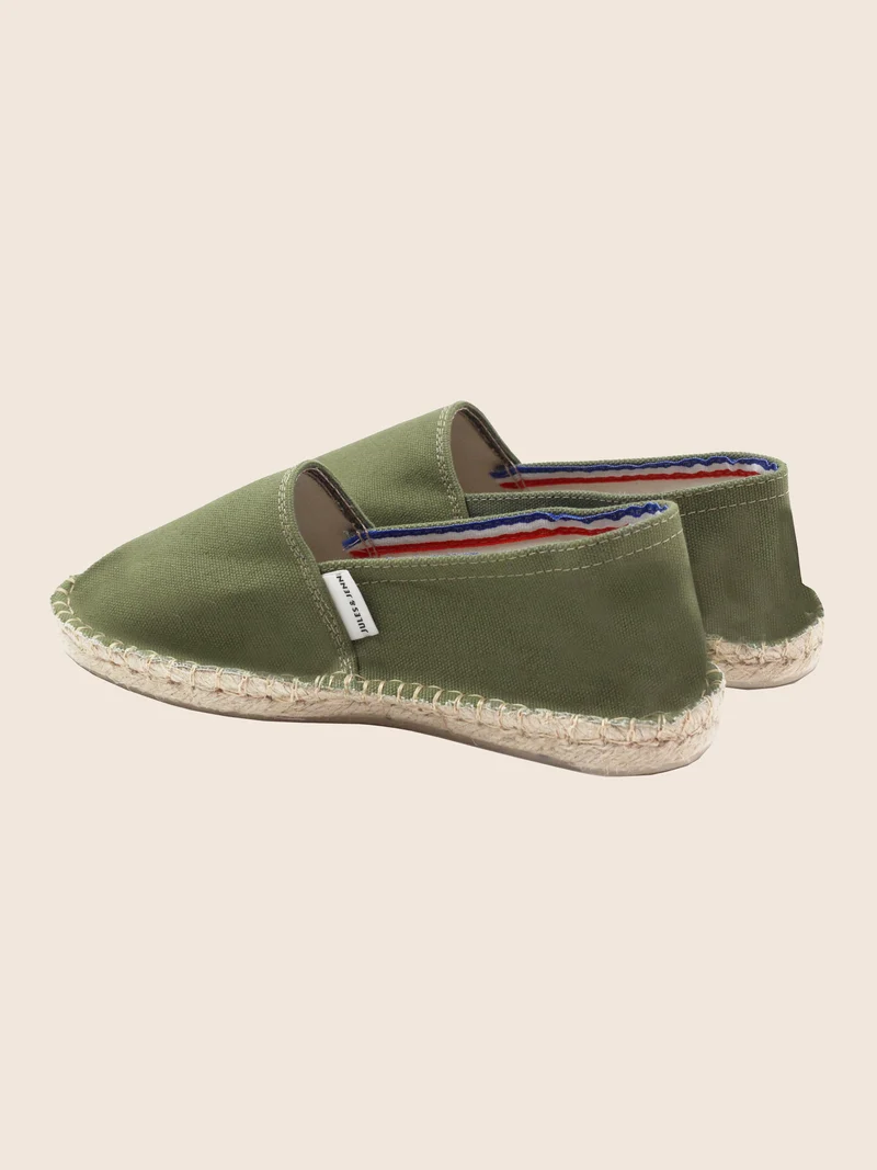 Espadrilles toile coton recyclé kaki