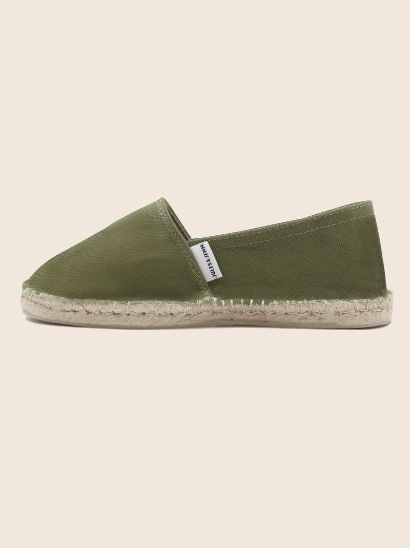 Espadrilles toile coton recyclé kaki