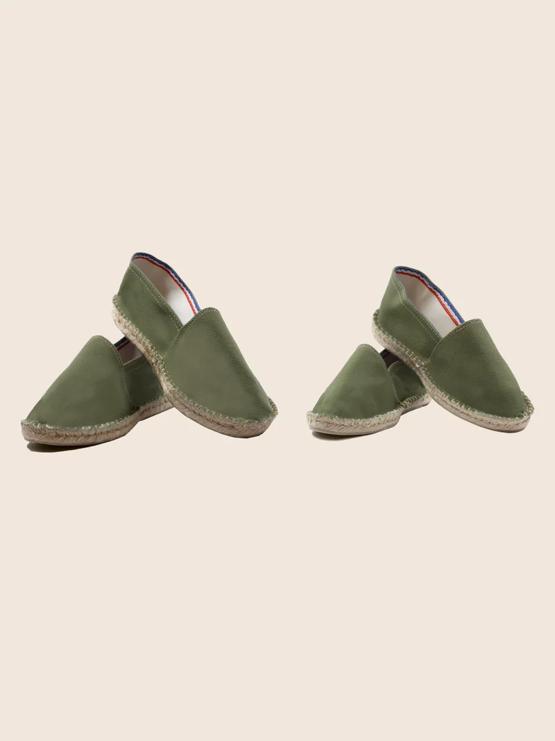 Espadrilles toile coton recyclé kaki