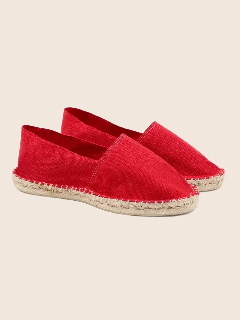 Espadrilles toile coton rouge
