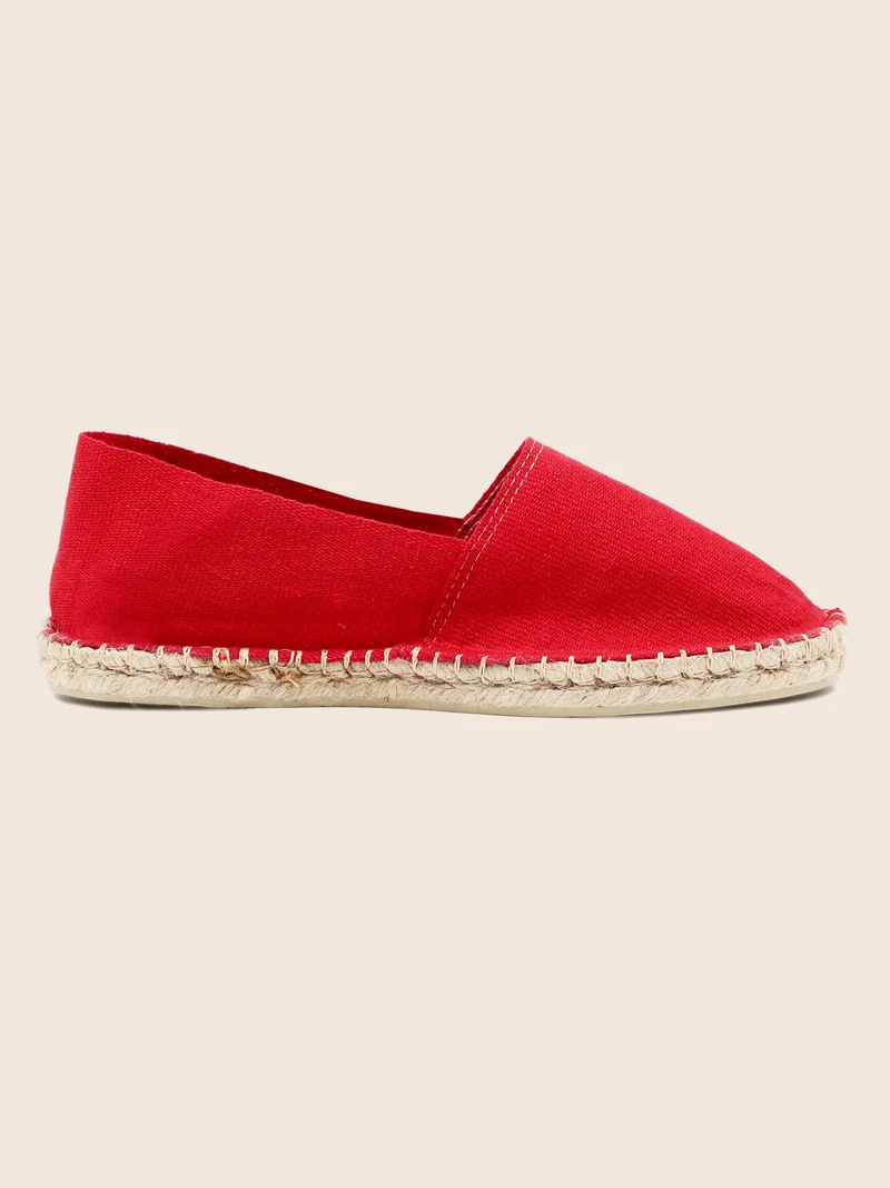 Espadrilles toile coton rouge