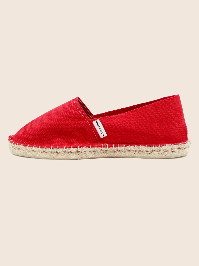 Espadrilles toile coton rouge