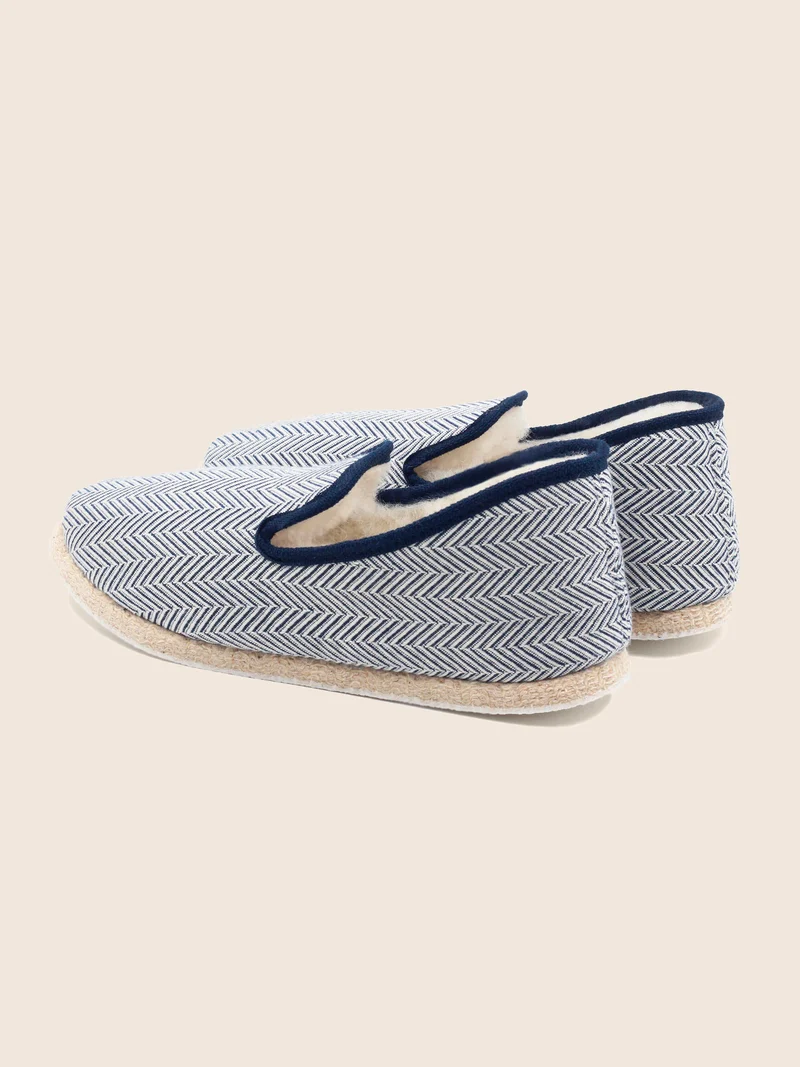 Charentaises tradition blanc bleu