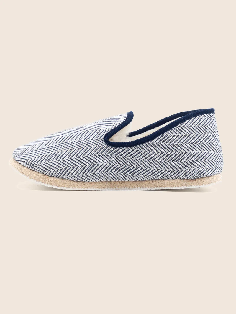 Charentaises tradition blanc bleu