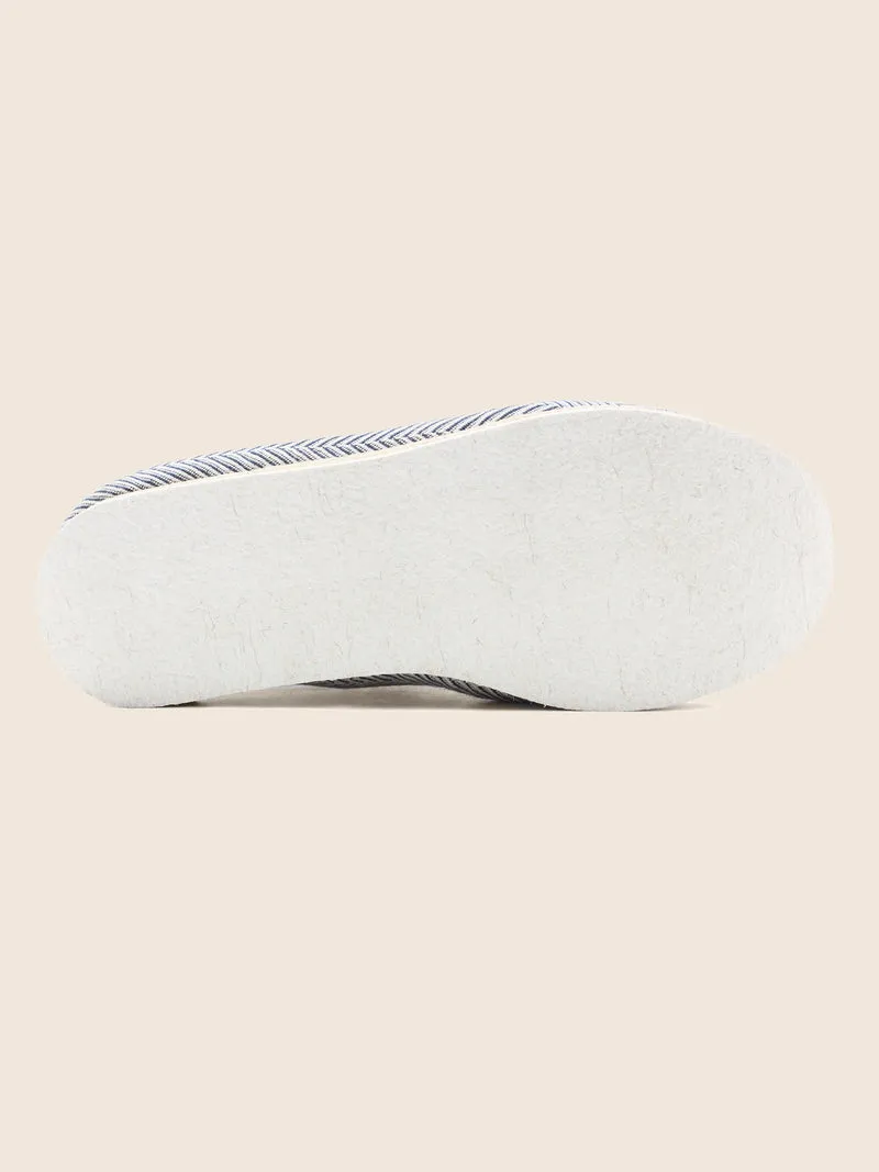 Charentaises tradition blanc bleu