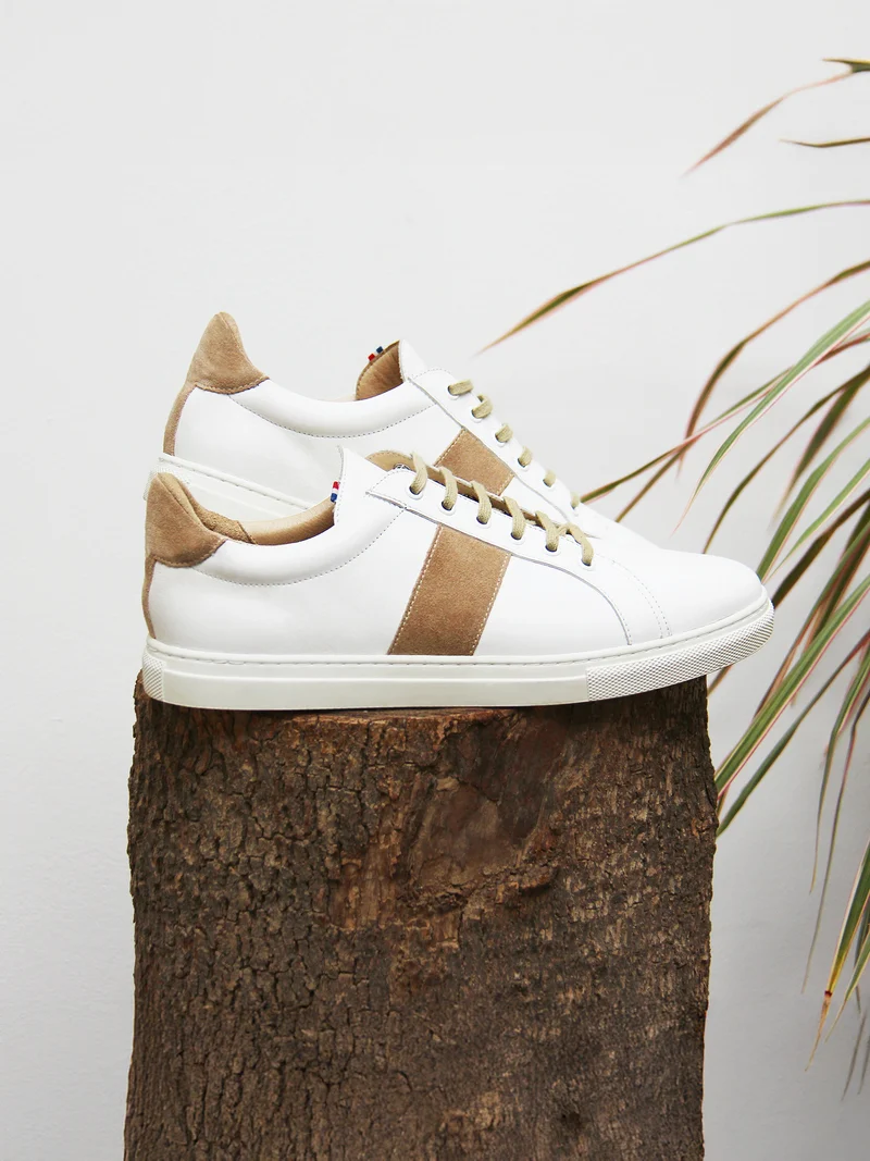 Baskets Made in France cuir beige