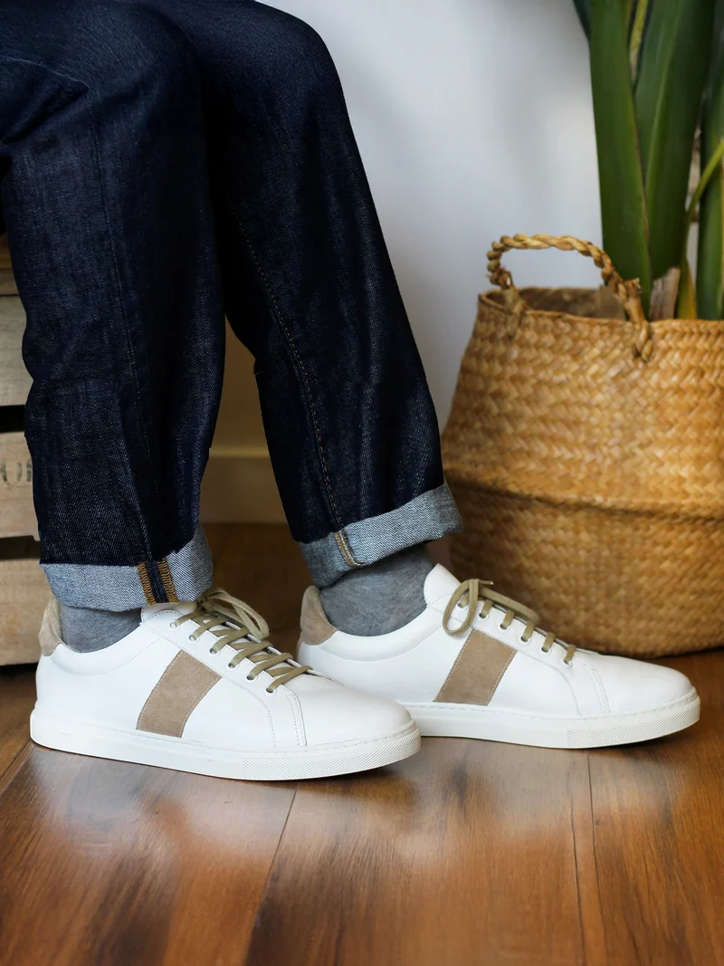 Baskets Made in France cuir beige