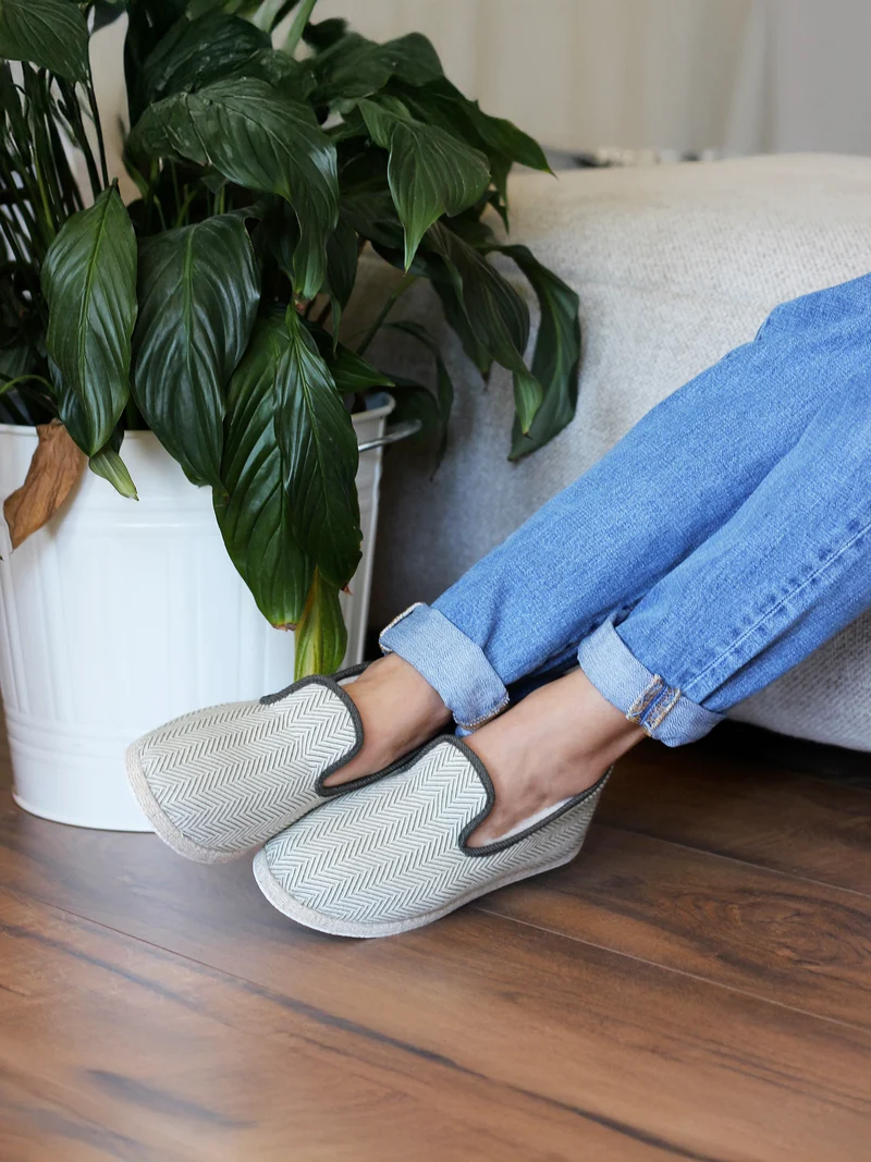 Charentaises tradition blanc kaki