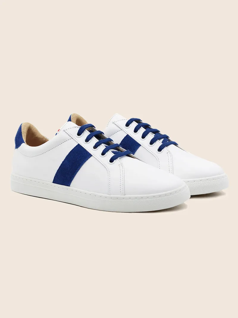 Baskets Made in France cuir bleu