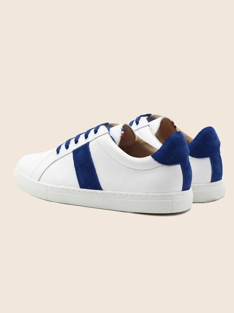 Baskets Made in France cuir bleu