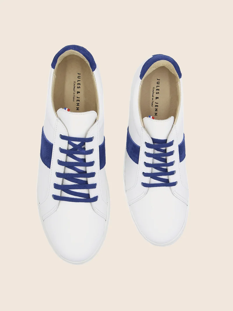 Baskets Made in France cuir bleu