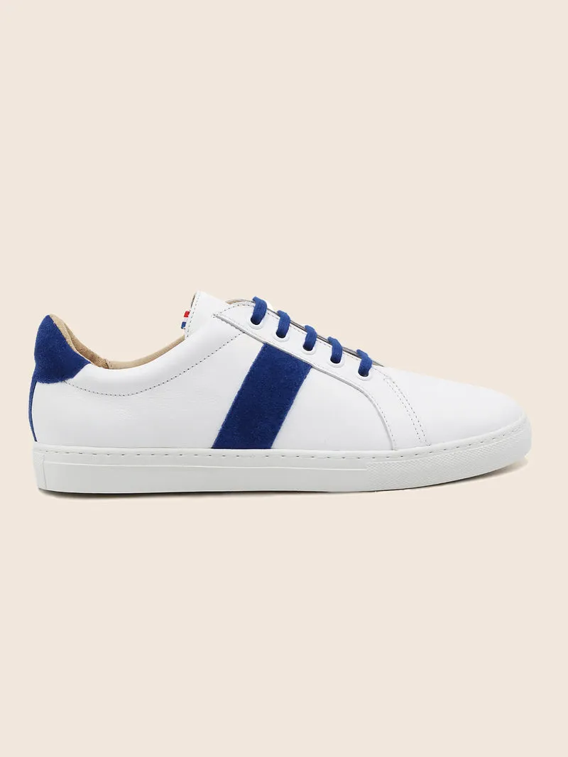 Baskets Made in France cuir bleu