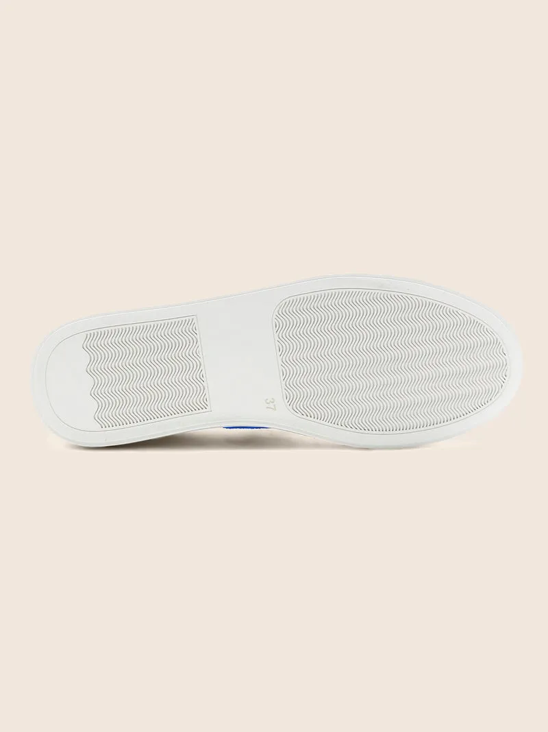 Baskets Made in France cuir bleu