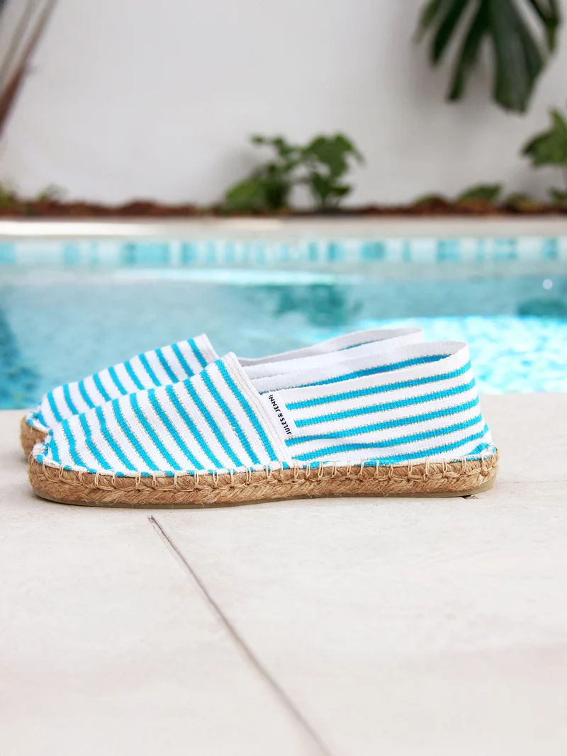 Espadrilles toile coton turquoise