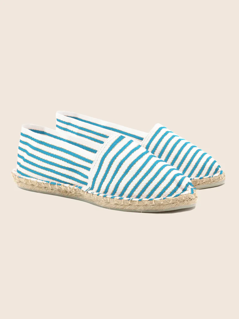 Espadrilles toile coton turquoise