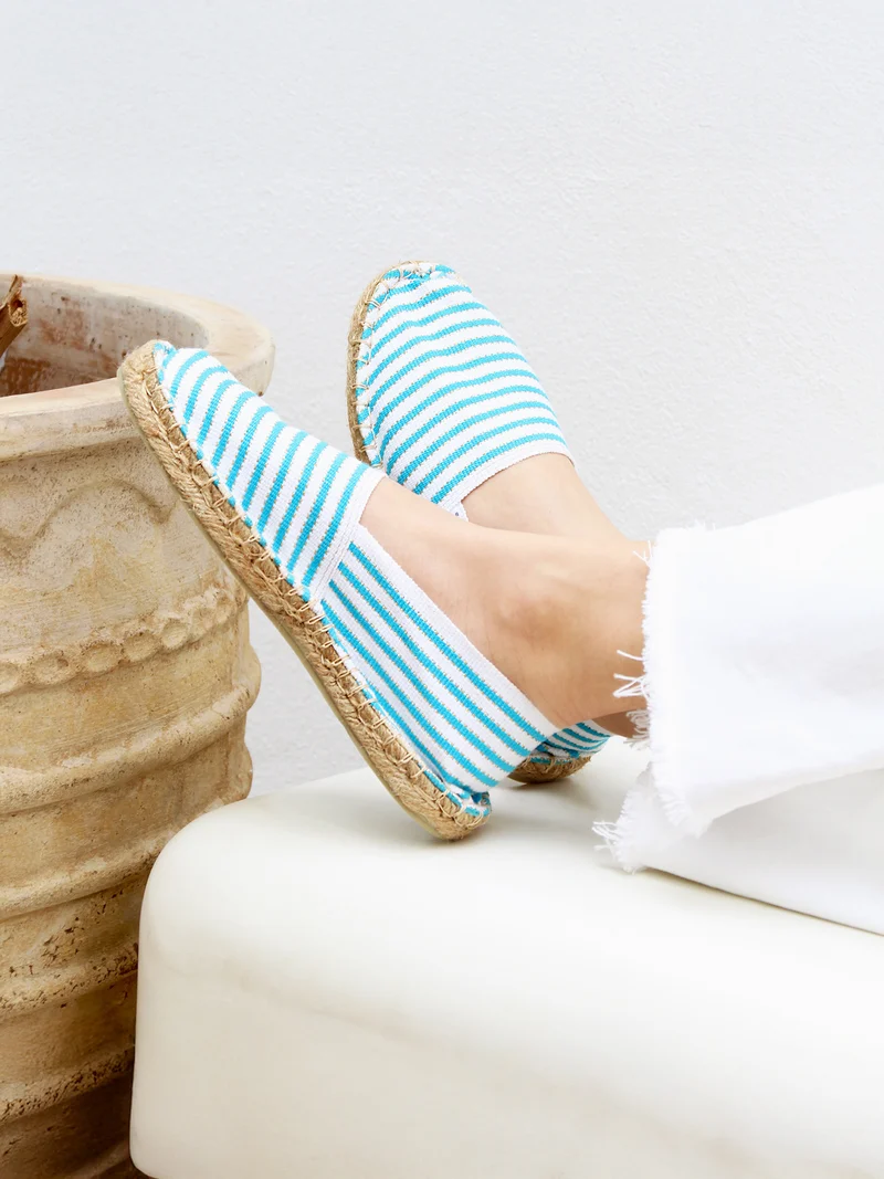 Espadrilles toile coton turquoise