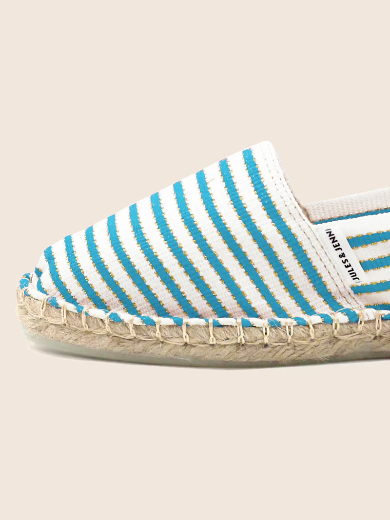 Espadrilles toile coton turquoise