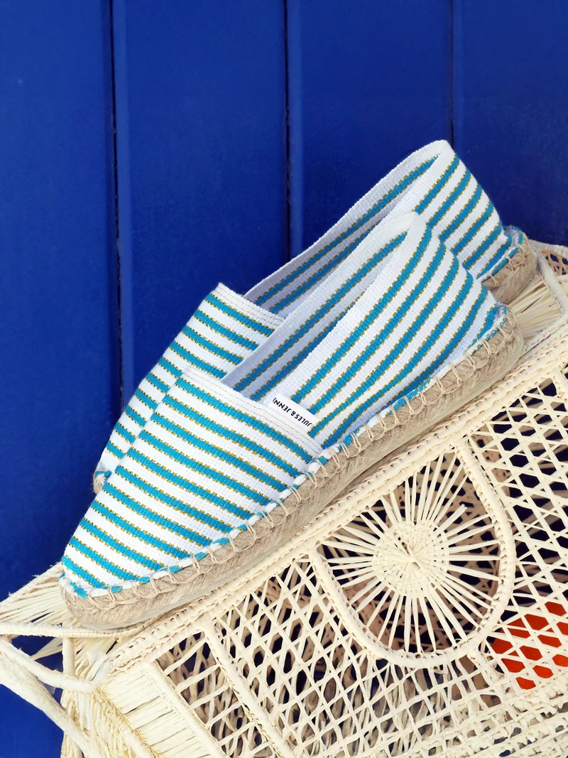 Espadrilles toile coton turquoise