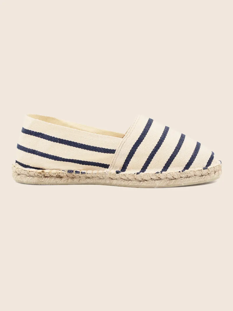 Espadrilles toile coton blanc bleu