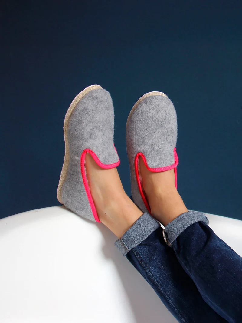 Charentaises tradition gris rose