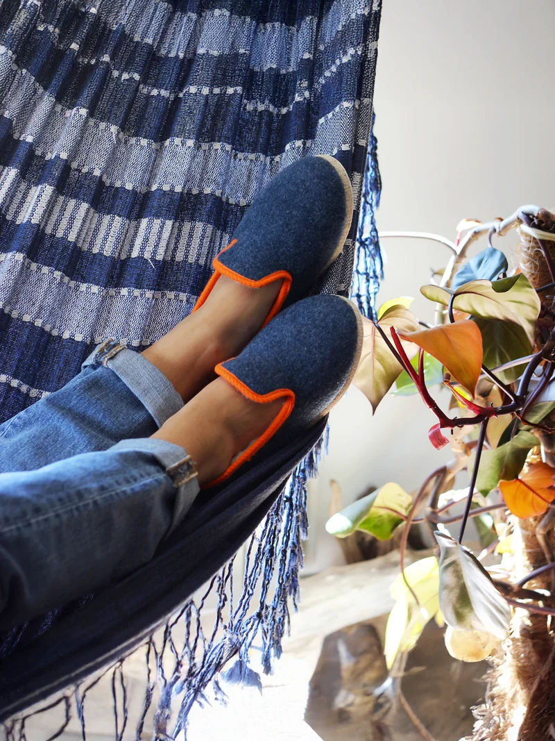 Charentaises tradition bleu denim