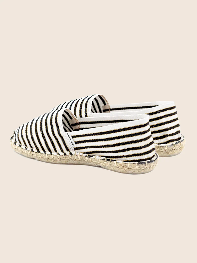 Espadrilles toile coton noir doré