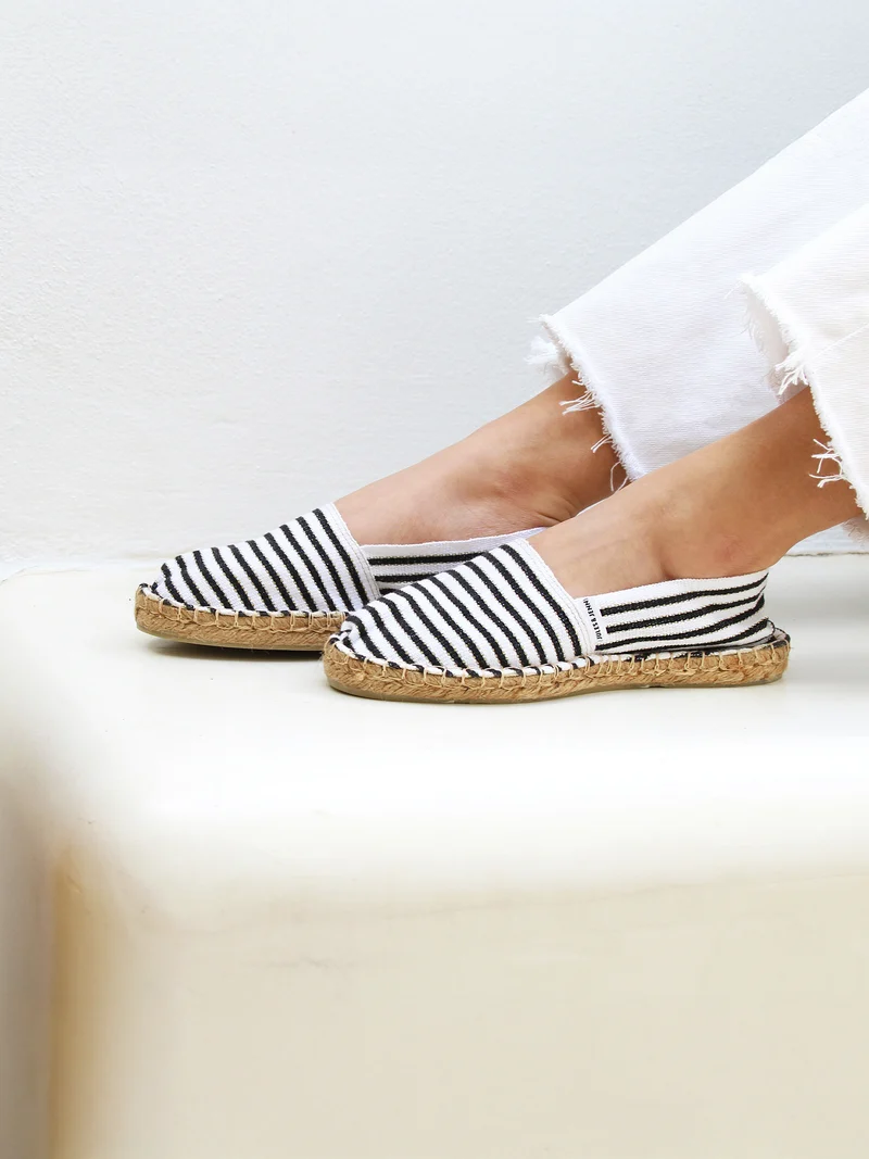 Espadrilles toile coton noir doré