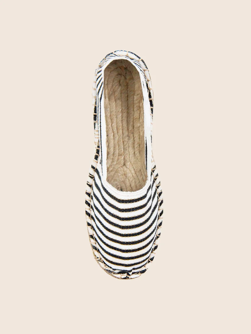 Espadrilles toile coton noir doré