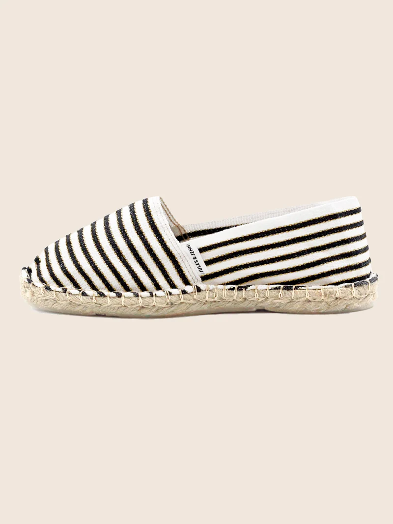 Espadrilles toile coton noir doré