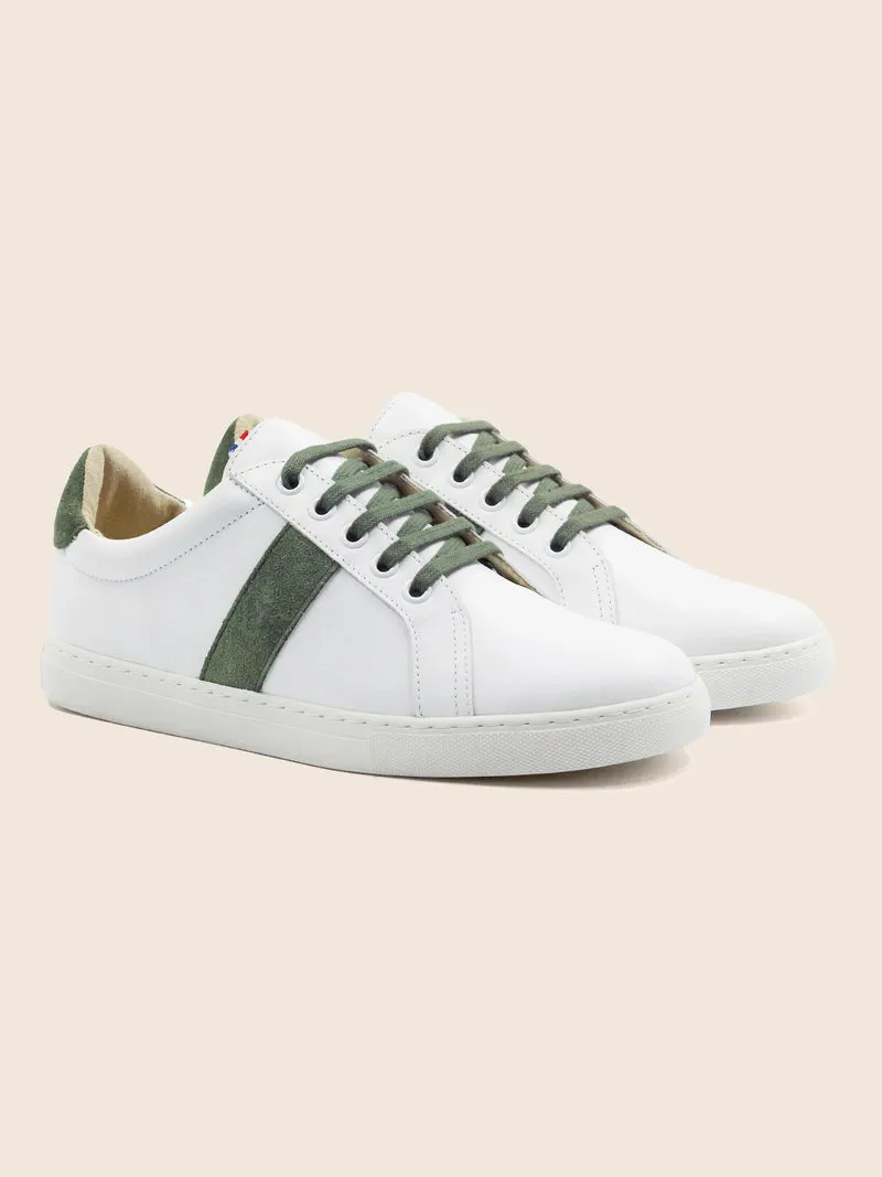 Baskets Made in France cuir kaki