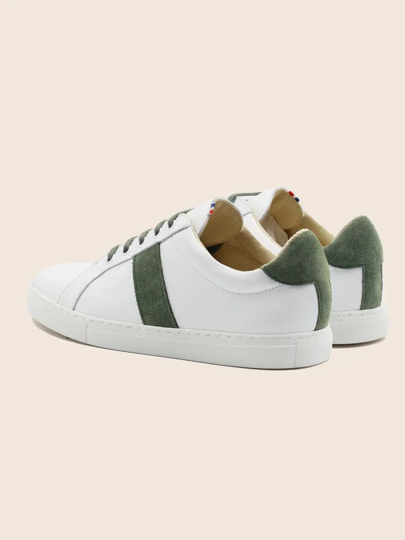 Baskets Made in France cuir kaki