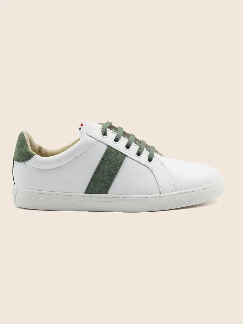 Baskets Made in France cuir kaki