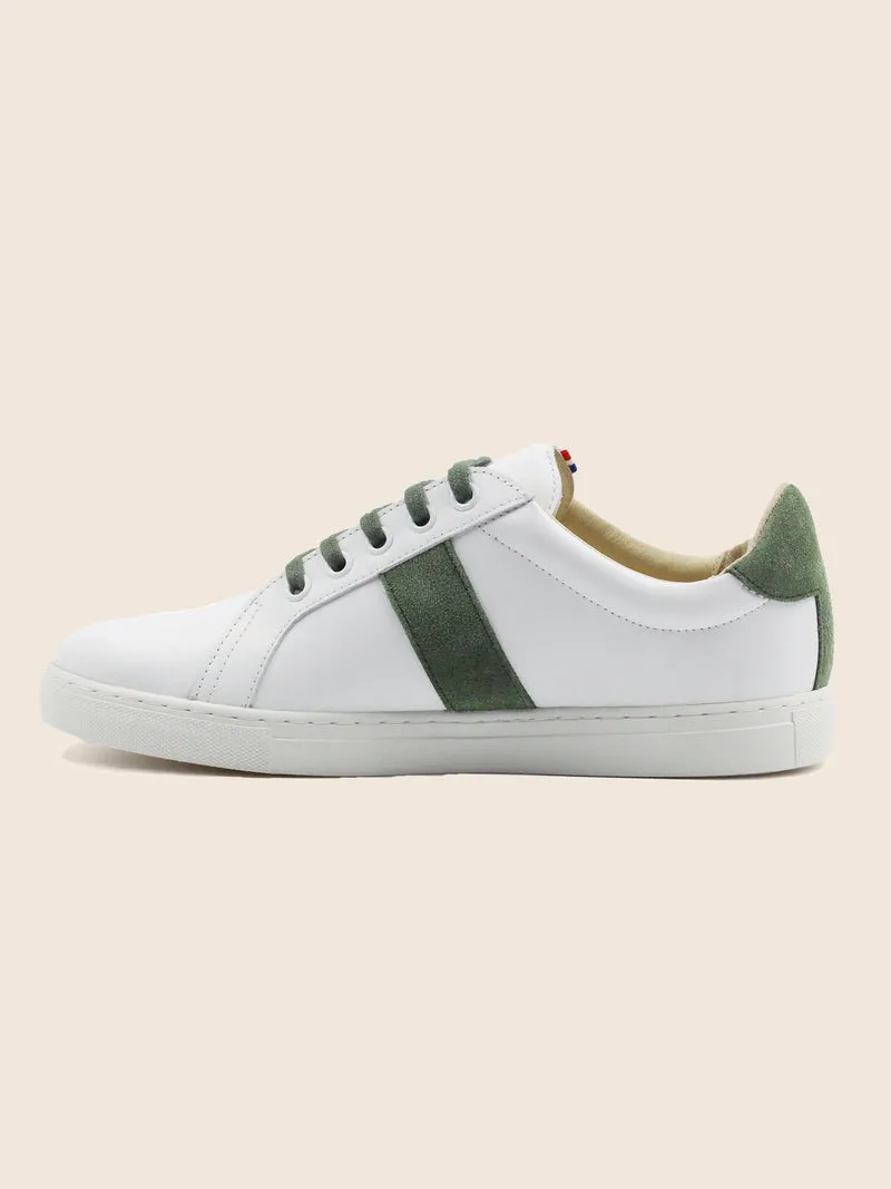 Baskets Made in France cuir kaki