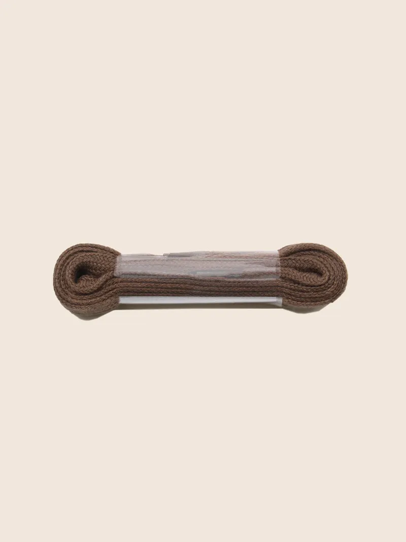 Lacets plats coton marron