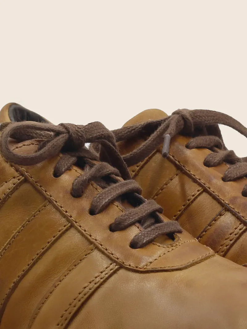 Lacets plats coton marron