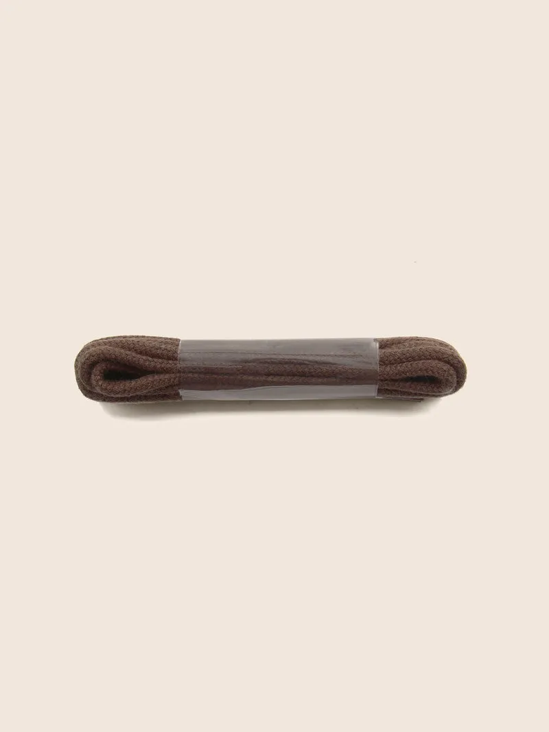 Lacets ronds épais coton marron